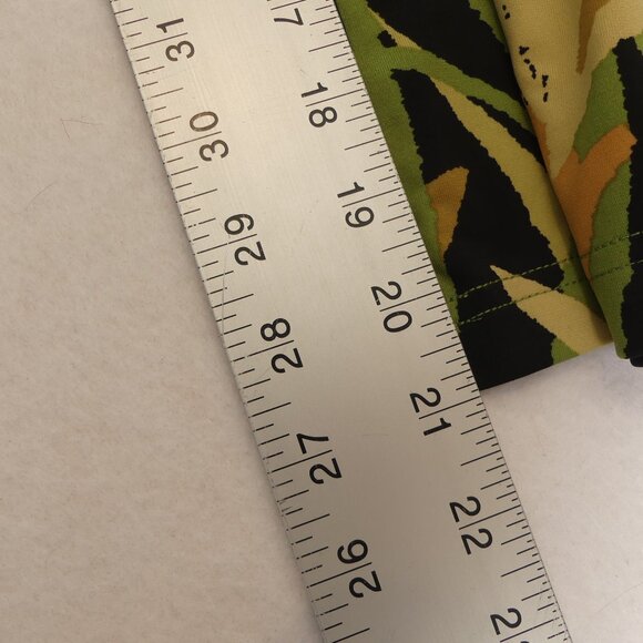 Bob Mackie Small Cropped Wide Leg Pants New with Tags Foliage Print Green Black - Picture 5 of 7